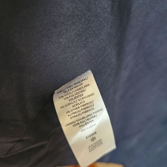 Ann Taylor Navy Plaid Women's Coat Xs Petite - Picture 4 of 8